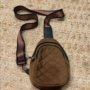 Elegant Brown Quilted Belt Bag
